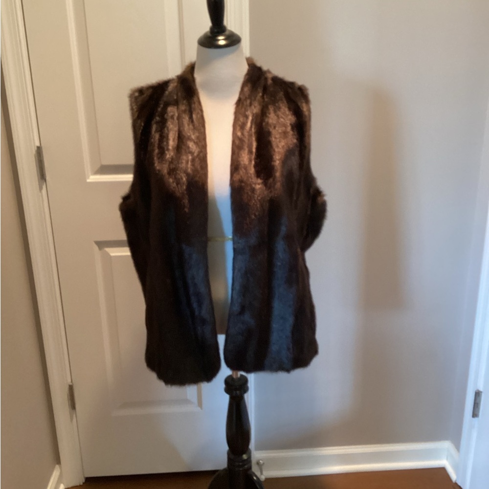 Chico's Dark Brown Faux Fur Vest